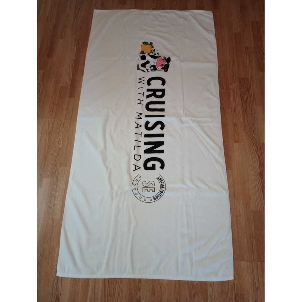 CCL Cruising With Matilda Cow Special Edition White Cotton Beach Towel